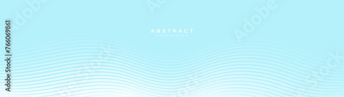 Abstract background with blue and white glowing wavy particle lines. Modern minimal trendy shiny lines pattern. Vector illustration