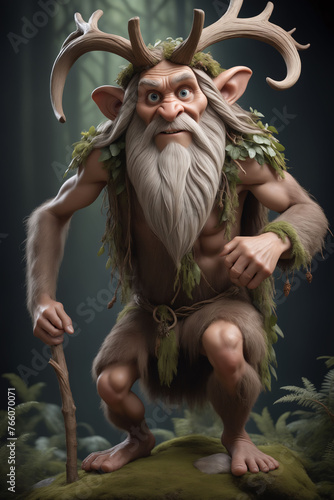A Hyper-Detailed Portrait of the Forest Spirit, Leshy