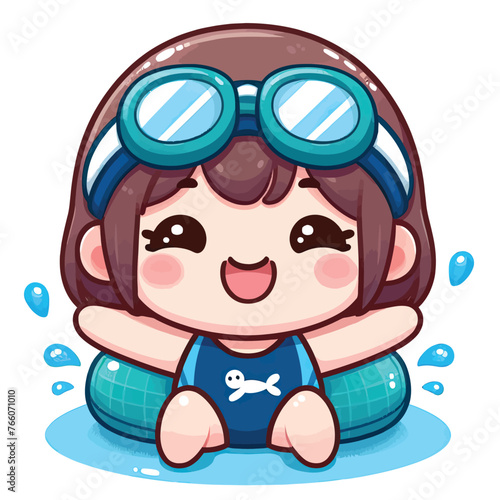cute swimmer  Illustrator Artwork