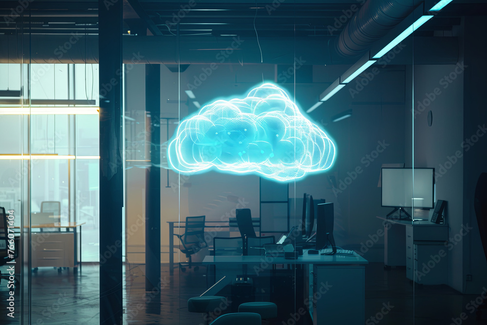 Concept of cloud computing technology for office worker Concept of cloud computing technology for office worker
