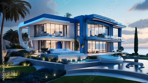 minimalist modern house with swimming pool
