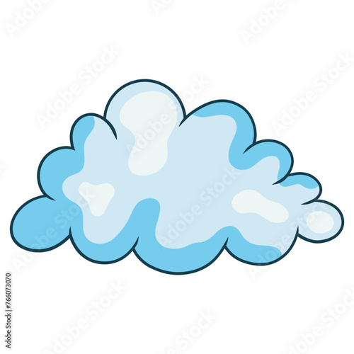 Cartoon Cloud on White Background. Isolated Vector Icon