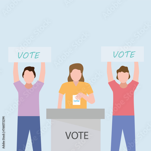 India voting and election concept. Flat vector illustration.