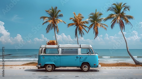 Car van goes to trip holiday vocation © Anditya
