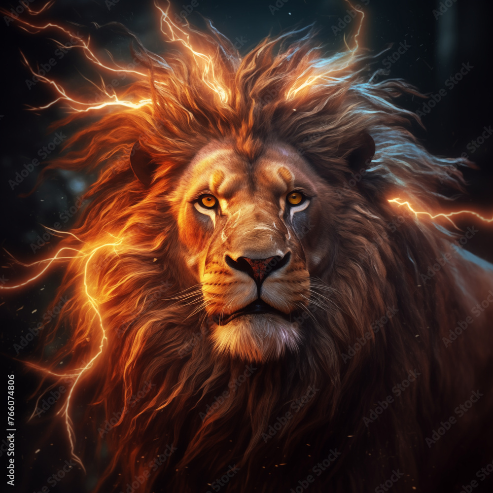lightening lion