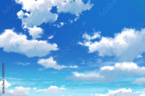 背景イラスト_青空と雲
