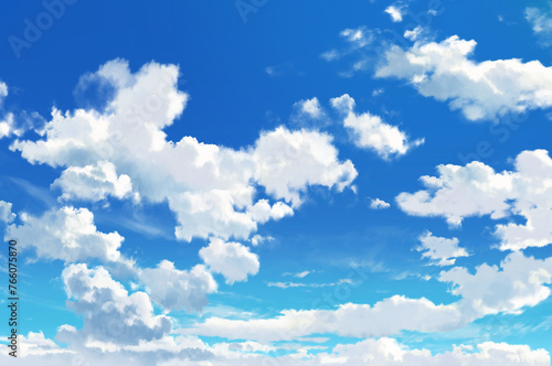 背景イラスト_青空と雲