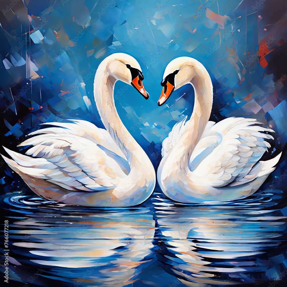 Fototapeta premium Swan's Lake백조의 호수Generative AI
