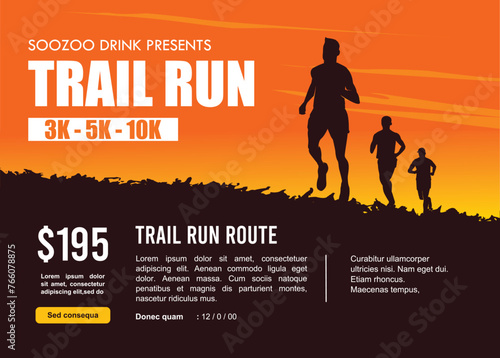 Great elegant vector editable marathon trail poster background design for your marathon championship event	