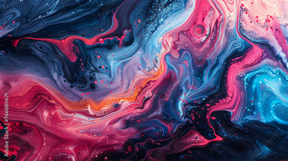 Swirling Waves of Abstract Marbling