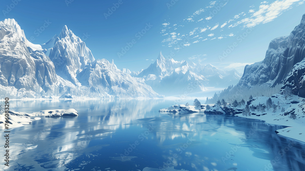 Fototapeta premium Mountain Elegance: A Refined View of Nature's Beauty