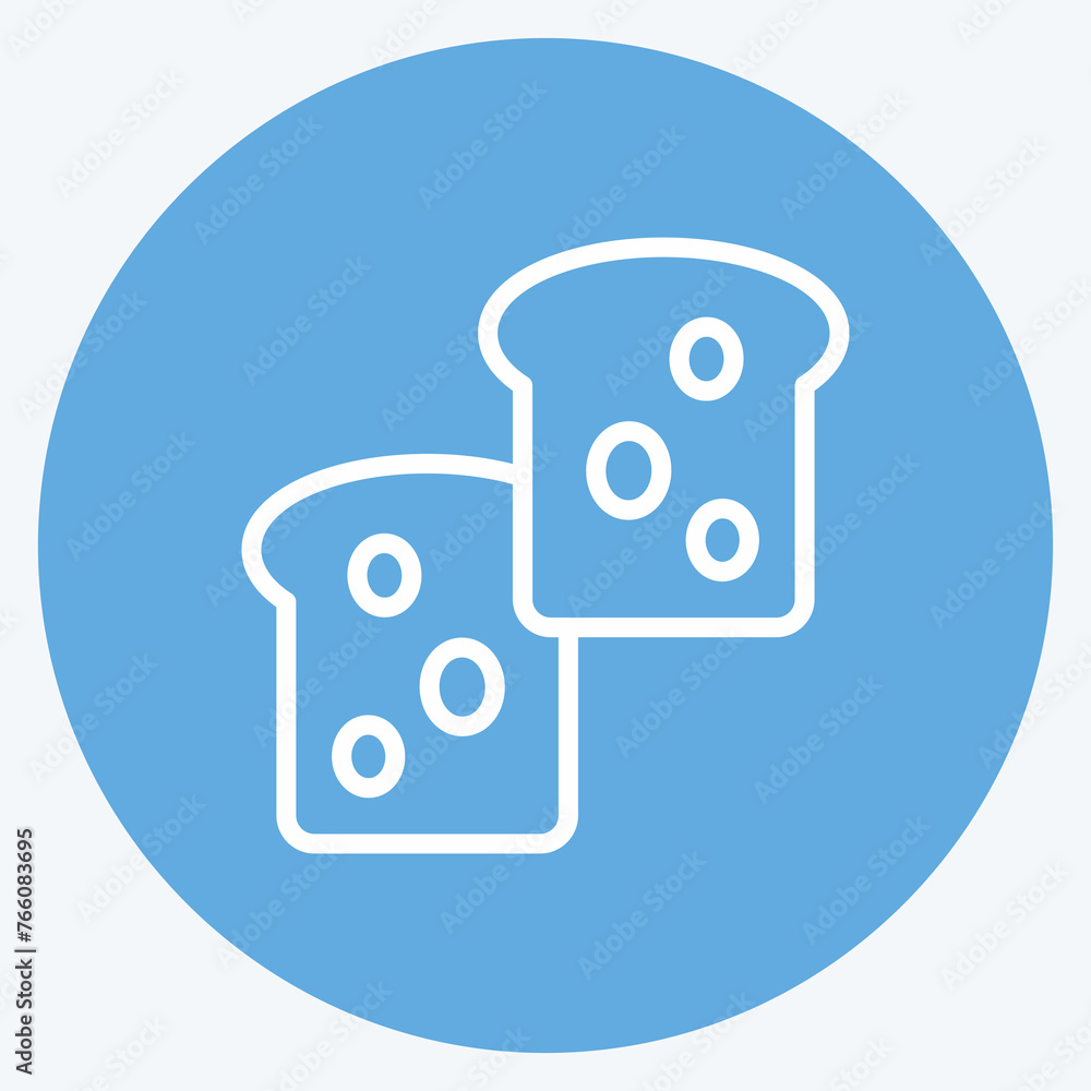 Icon Bread. suitable for Garden symbol. blue eyes style. simple design editable. design template vector. simple symbol illustration Icon Bread. suitable for Garden symbol. blue eyes style. simple design editable. design template vector. simple symbol illustration
