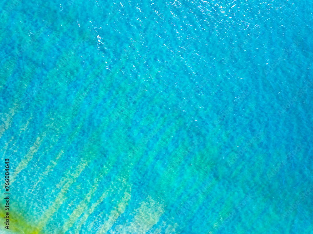 Summer sea waves nature background,Drone aerial view ocean background