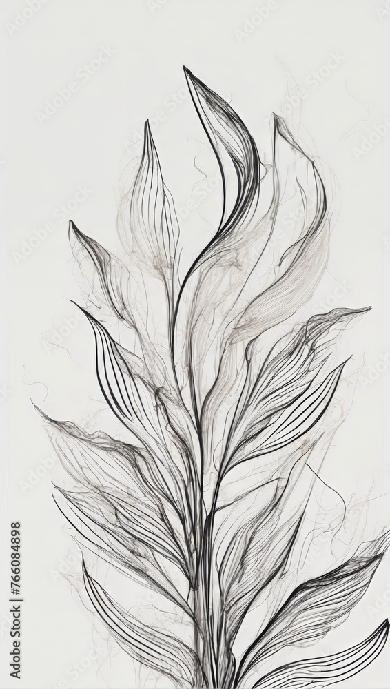 Obraz premium Botanical Reverie: Abstract Portrait of a Plant, Capturing Nature's Intricacy, Vitality, and Mystique in Artistic Form