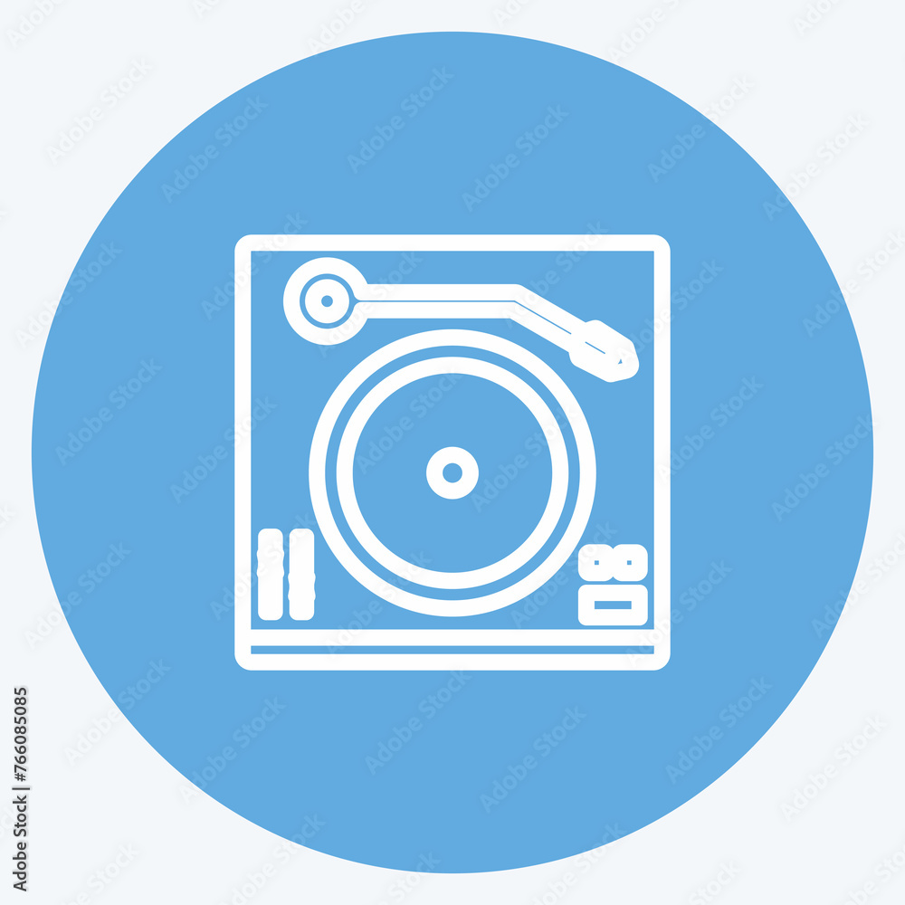 Icon Turntable. suitable for Home symbol. blue eyes style. simple design editable. design template vector. simple symbol illustration Icon Turntable. suitable for Home symbol. blue eyes style. simple design editable. design template vector. simple symbol illustration