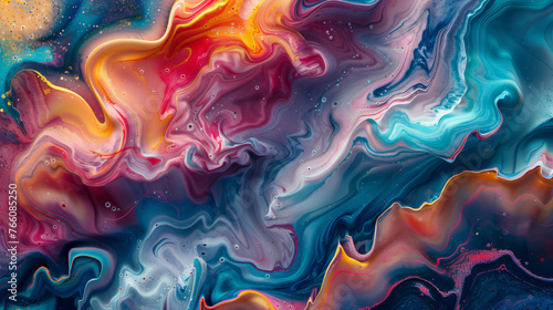 Swirling and eddying paint waves in a hypnotic pattern.