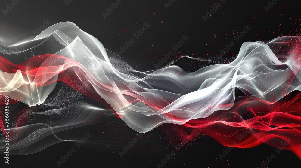 Fototapeta premium glowing wave, smoke design wavy lines.Generative AI