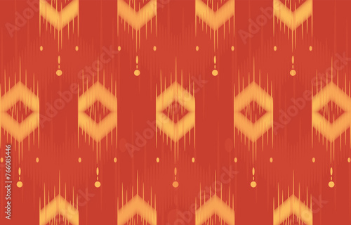 kat Geometric ethnic oriental seamless pattern traditional Design for background,carpet,wallpaper,clothing,wrapping,Batik,fabric,Vector illustration.embroidery style,ikat native fabric cloth,orange