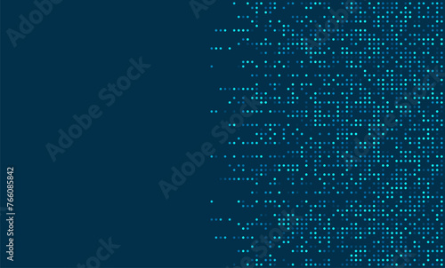 Fototapeta Naklejka Na Ścianę i Meble -  Digital technology background. Digital data dots blue pattern pixel background