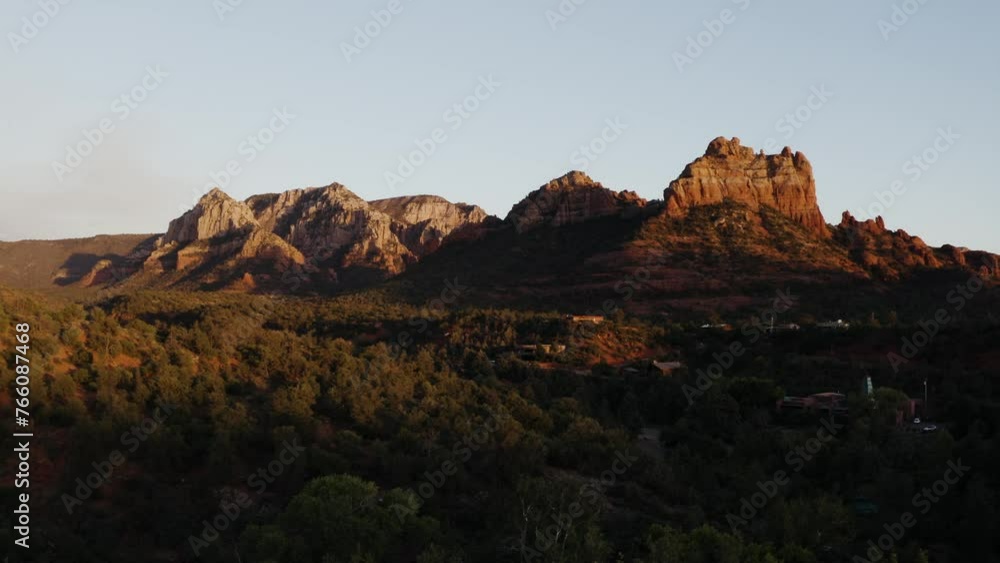 Drone shot pulling away from Snoopy Rock at sunset. Drone shot pulling away from Snoopy Rock at sunset.
