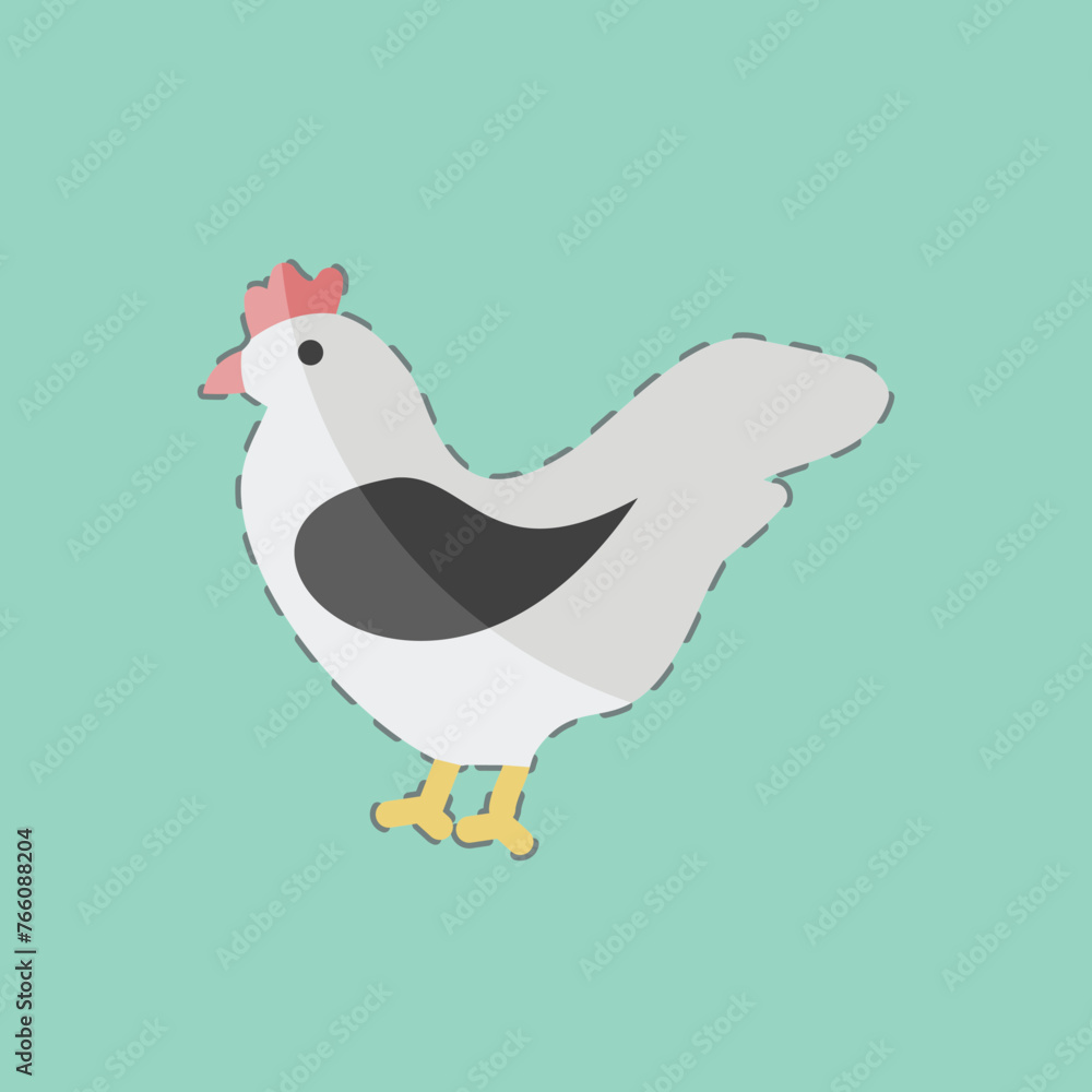 Sticker line cut Hen. suitable for Garden symbol. simple design editable. design template vector. simple symbol illustration Sticker line cut Hen. suitable for Garden symbol. simple design editable. design template vector. simple symbol illustration