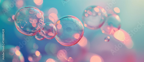 abstract art of floating bubbles in the air 