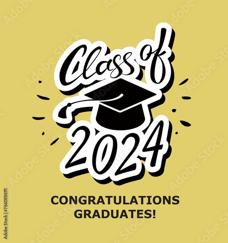 class of 2024 congratulations graduates vector graphic design