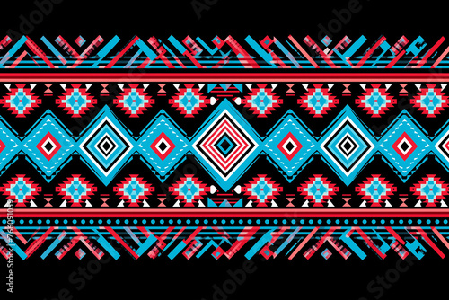 Geometric ethnic aztec embroidery style. Figure ikat oriental traditional art pattern. Design for ethnic background,wallpaper,fashion,clothing,wrapping,fabric,element,graphic,vector illustration