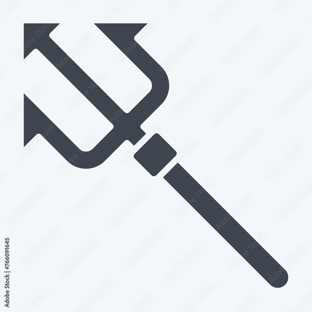 Icon Trident. related to Diving symbol. glyph style. simple design illustration Icon Trident. related to Diving symbol. glyph style. simple design illustration