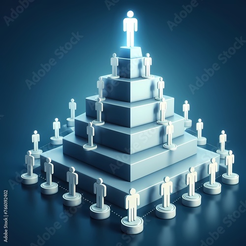  hierarchical marketing with a visual representation depicting a structured pyramid of interconnected levels photo