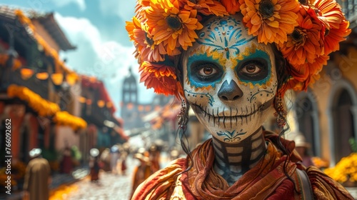 Dia de los Muertos. Mexican Day of the Dead Sugar Skull.  © Rawf8