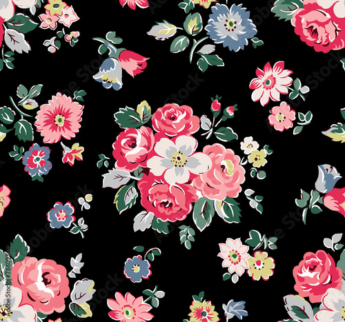 Allover Floral Spring Summer Blossom Repeat pattern Digital textile design 