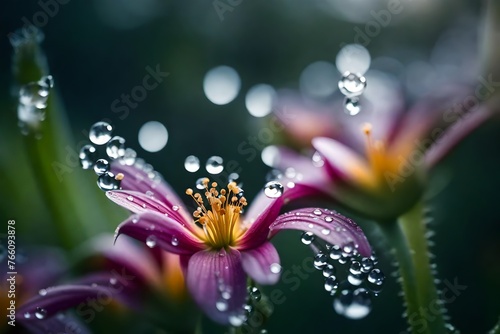 flower with rain drop