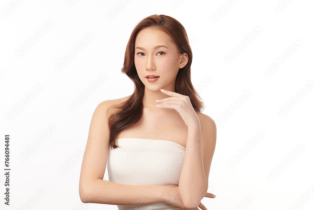Beautiful young asian woman with clean fresh skin on white background, Face care, Facial treatment, Cosmetology, beauty and spa, Asian women portrait. Beautiful young asian woman with clean fresh skin on white background, Face care, Facial treatment, Cosmetology, beauty and spa, Asian women portrait.