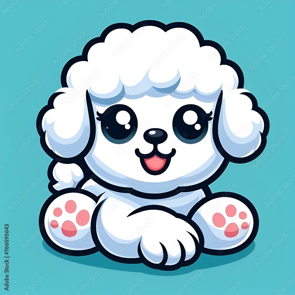 Cute bichon mascot