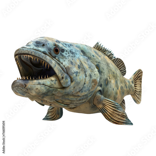 3D render of goliath grouper fish isolated on transparent background  cut out  png