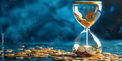 Hourglass Filled with Coins Signifying the Finite Nature of Financial Time