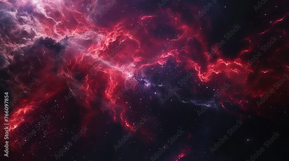 A breathtaking deep space image capturing the complex beauty of a red nebula, with swirling clouds of gas and dust illuminated against the darkness of the cosmos. Majestic Red Nebula in Outer Space
A breathtaking deep space image capturing the complex beauty of a red nebula, with swirling clouds of gas and dust illuminated against the darkness of the cosmos. Majestic Red Nebula in Outer Space