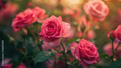 Beautiful pink roses   Generative ai  