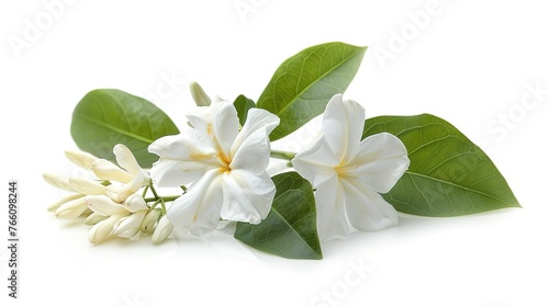 Cape Jasmine flower on white background  , Generative ai,  © irvan