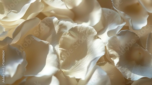 Close-up pretty white rose petals ,Generative ai, photo