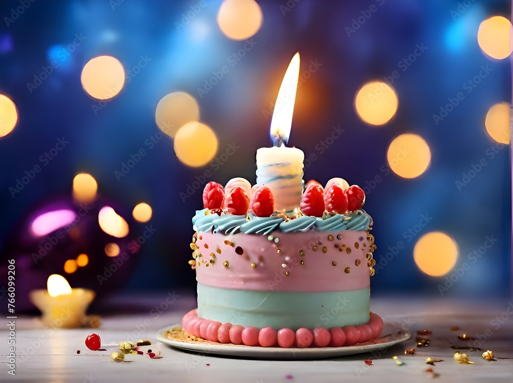 birthday cake with candles Generative Ai birthday cake with candles Generative Ai