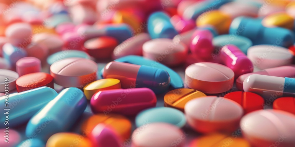 Assorted Medication Pills Close-up View