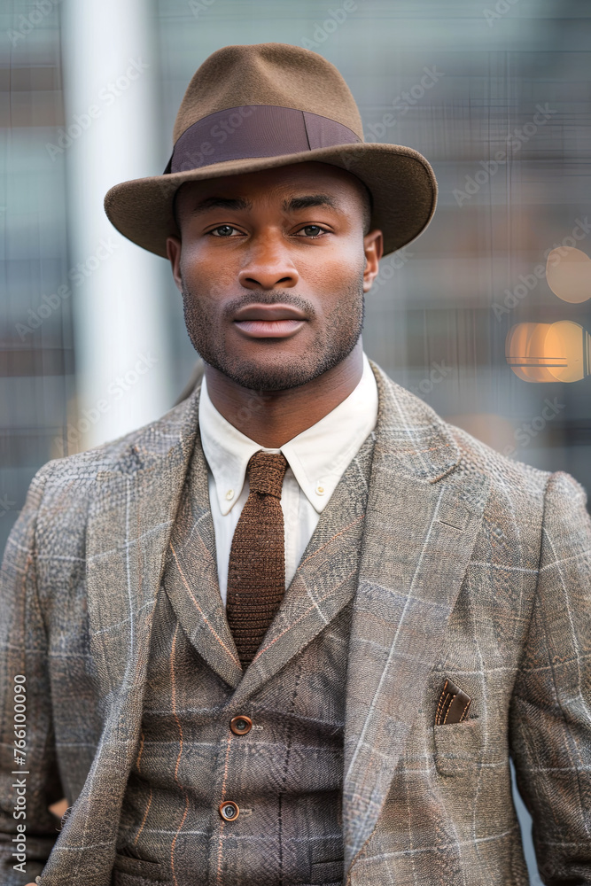 A handsome man wearing a 1930s tailored suit A handsome man wearing a 1930s tailored suit