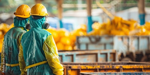 Hazardous Material Workers in Protective Gear