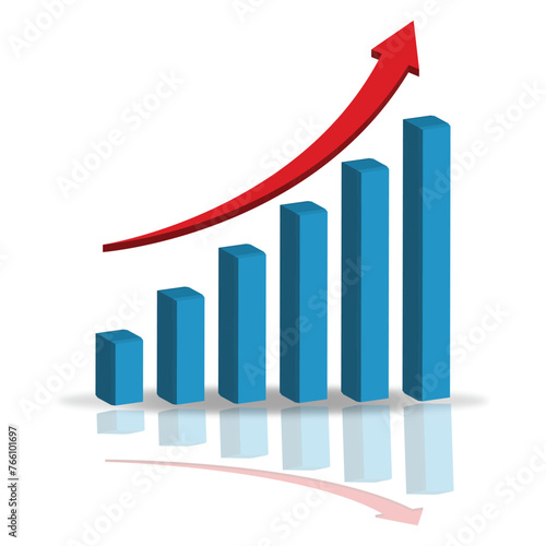 business graph with arrow. 3d growth analytics chart with red arrow indicating growth. concept of marketing and business strategy. transparent vector. Free Download business graph with arrow. 3d growth analytics chart with red arrow indicating growth. concept of marketing and business strategy. transparent vector. - GFXLoad