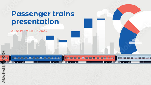 Passenger trains and railway services. Presentation cover