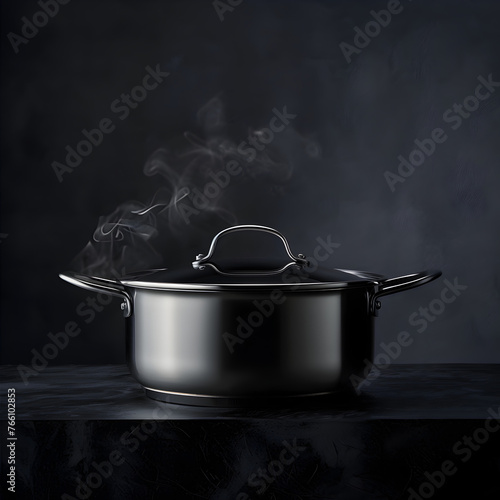 Cooking pot on a stove, colorful. 