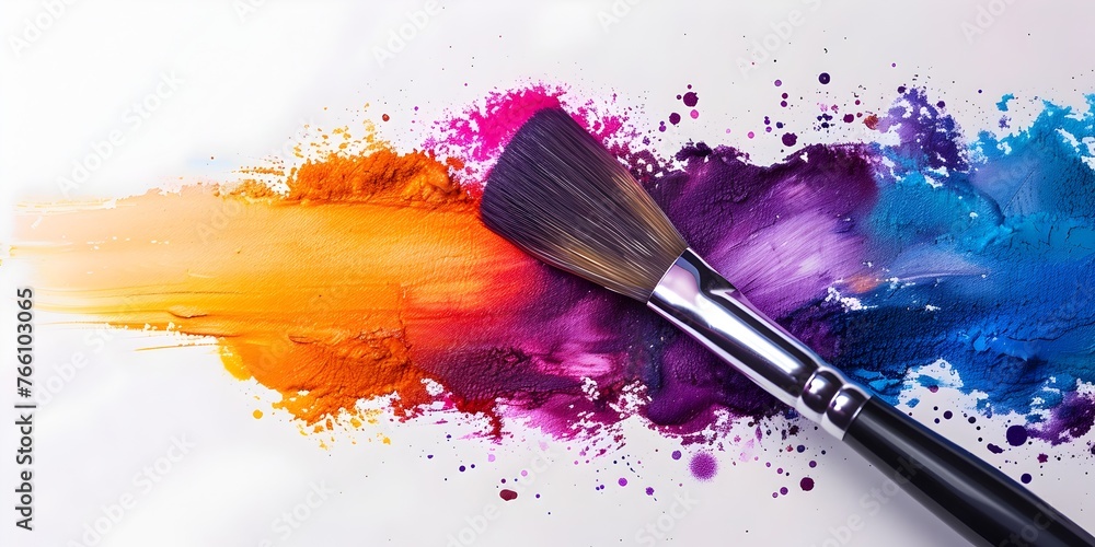Obraz premium Vibrant Brushstrokes Painting a Colorful Future on a Blank Canvas