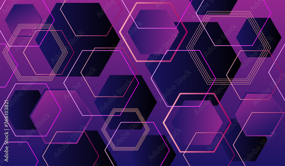 Gradient purple background, hexagonal shape Gradient purple background, hexagonal shape